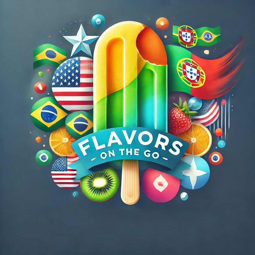 Colorful popsicles with international flags